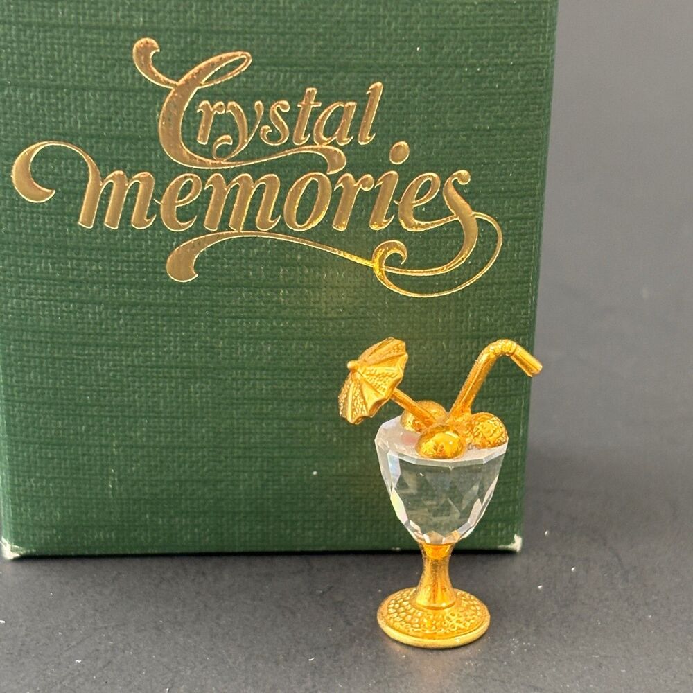 Swarovski Retired Ice Cream Sundae Figurine Crystal Memories 1998 Vintage